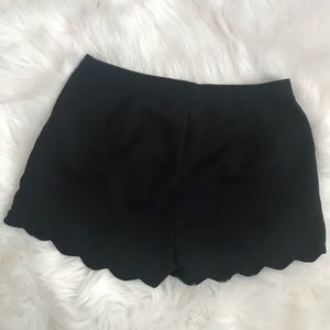 Black Scalloped Shorts